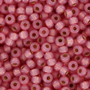 Miyuki seed beads 8/0 - Duracoat silver lined dyed pink 8-4237